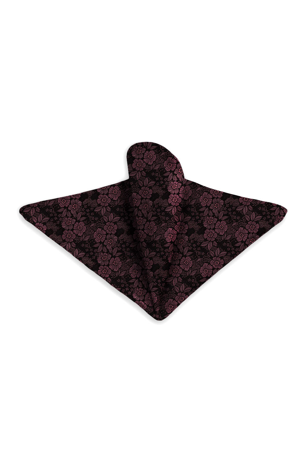 Ted Stanford Burgundy Blossom Floral Pocket Square