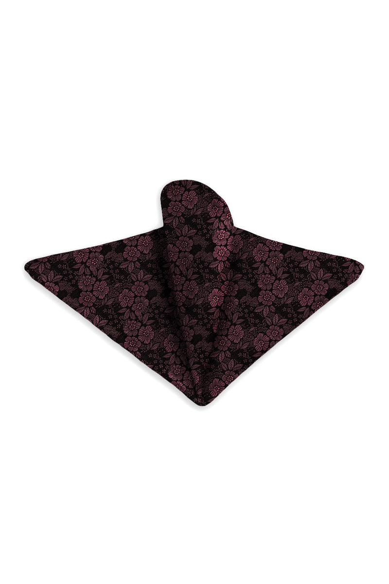 Ted Stanford Burgundy Blossom Floral Pocket Square