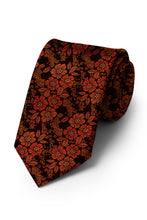 Ted Stanford Burnt Orange Blossom Floral Necktie