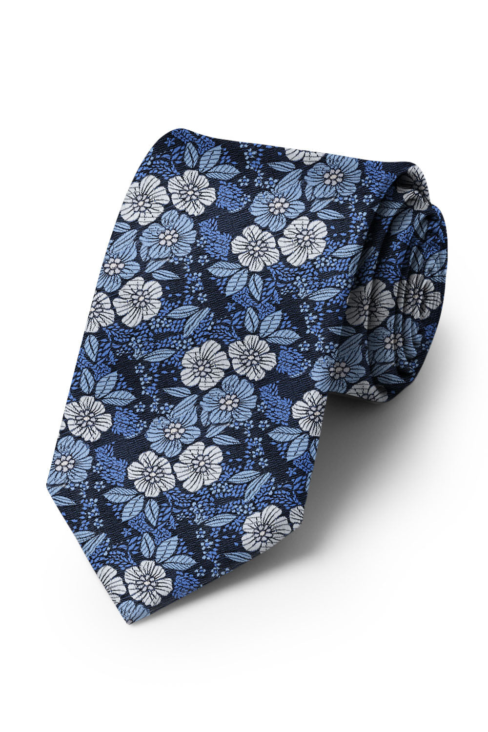 Ted Stanford Cobalt Blossom Floral Necktie
