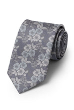 Ted Stanford Dark Greige Blossom Floral Necktie