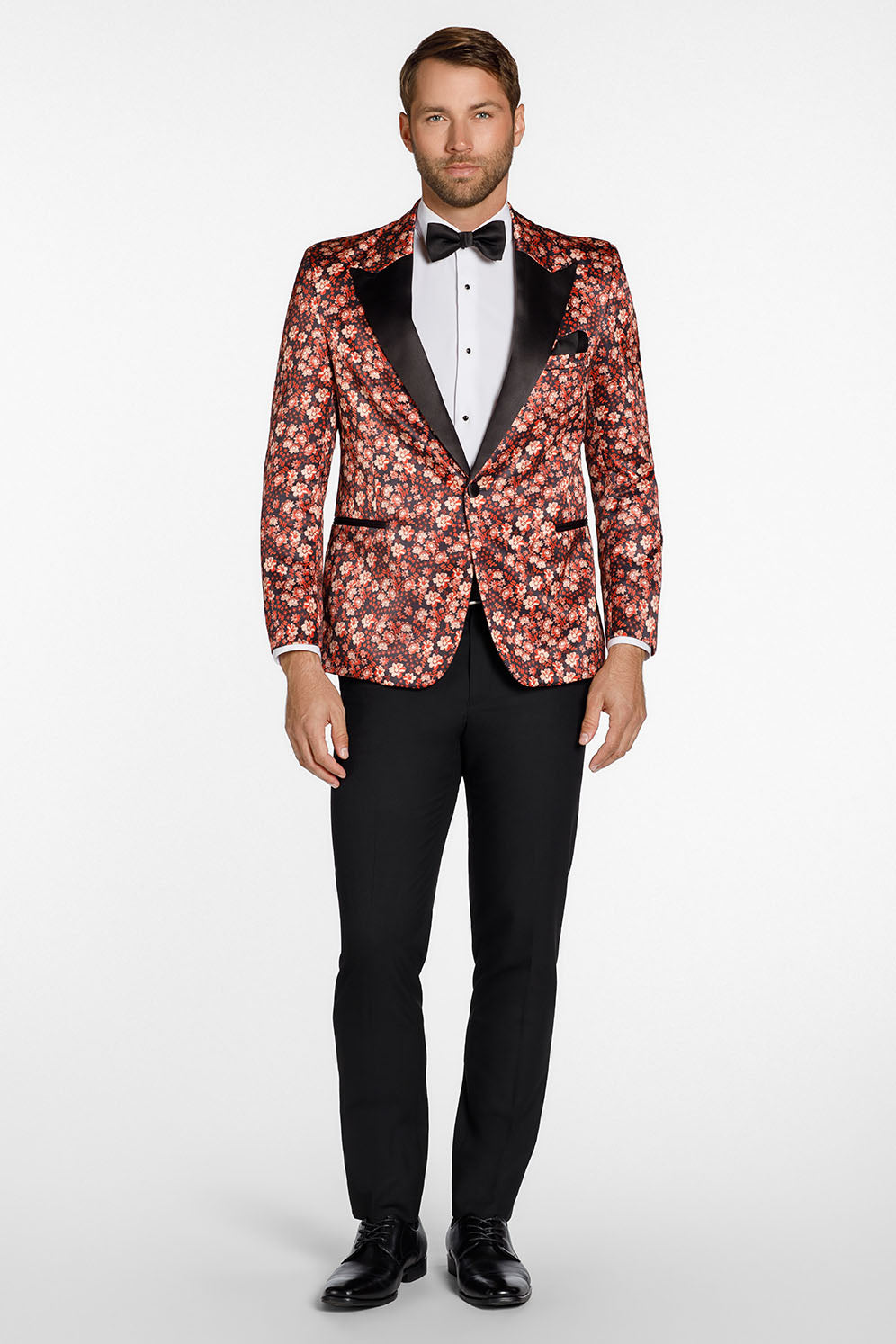 Ted Stanford "Floral Fusion" Burnt Orange Peak Tuxedo Jacket (Separates)