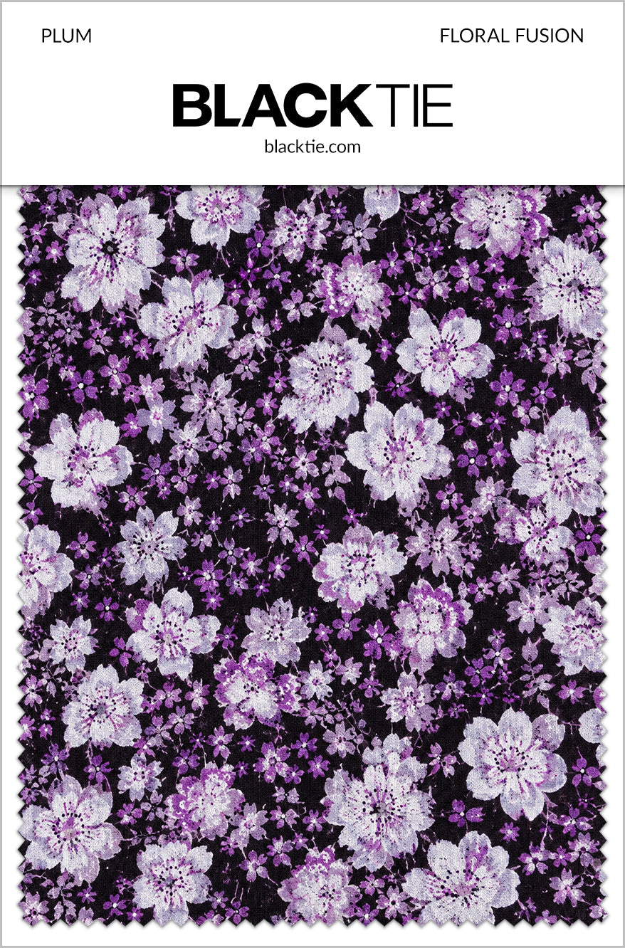 BLACKTIE Plum Floral Fusion Fabric Swatch