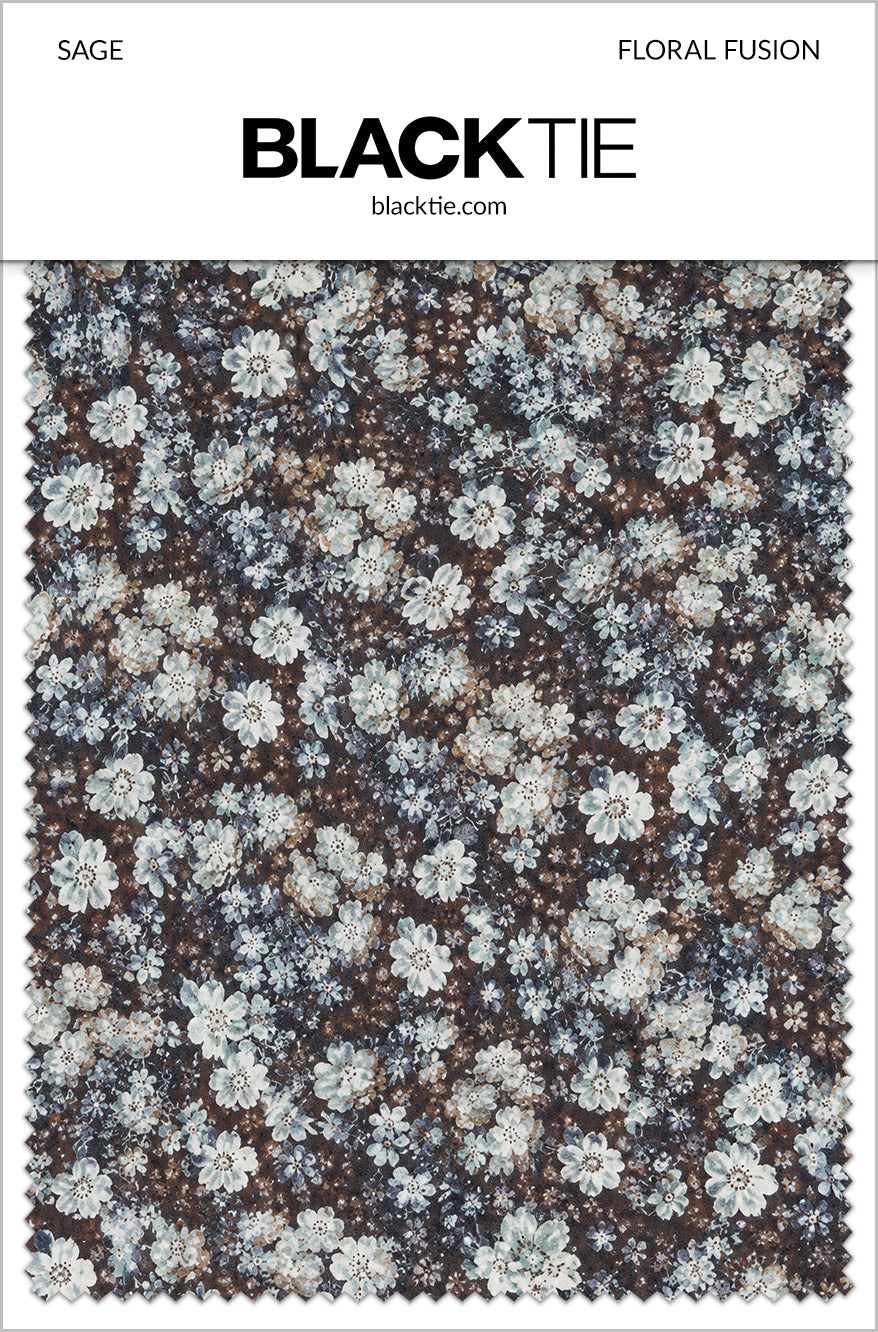BLACKTIE Sage Floral Fusion Fabric Swatch