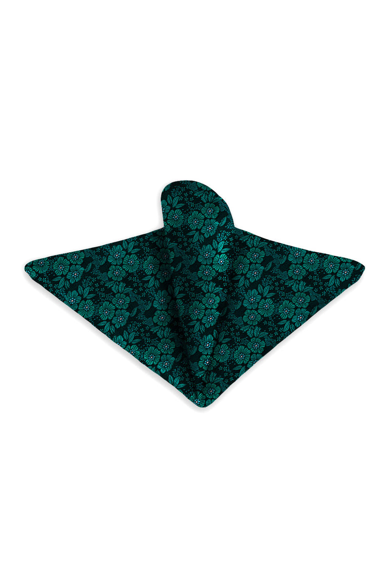 Ted Stanford Jade Blossom Floral Pocket Square