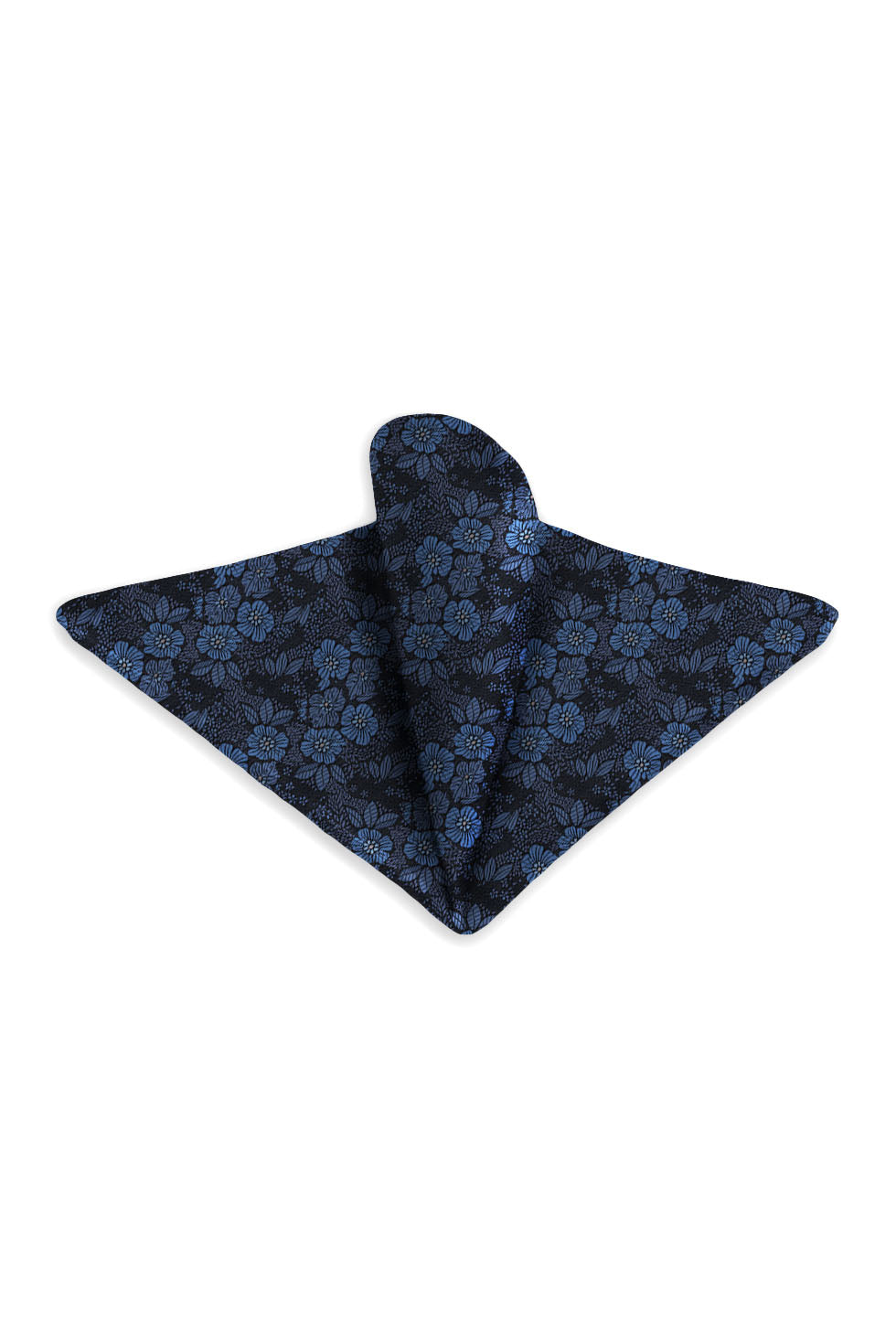 Ted Stanford Navy Blossom Floral Pocket Square
