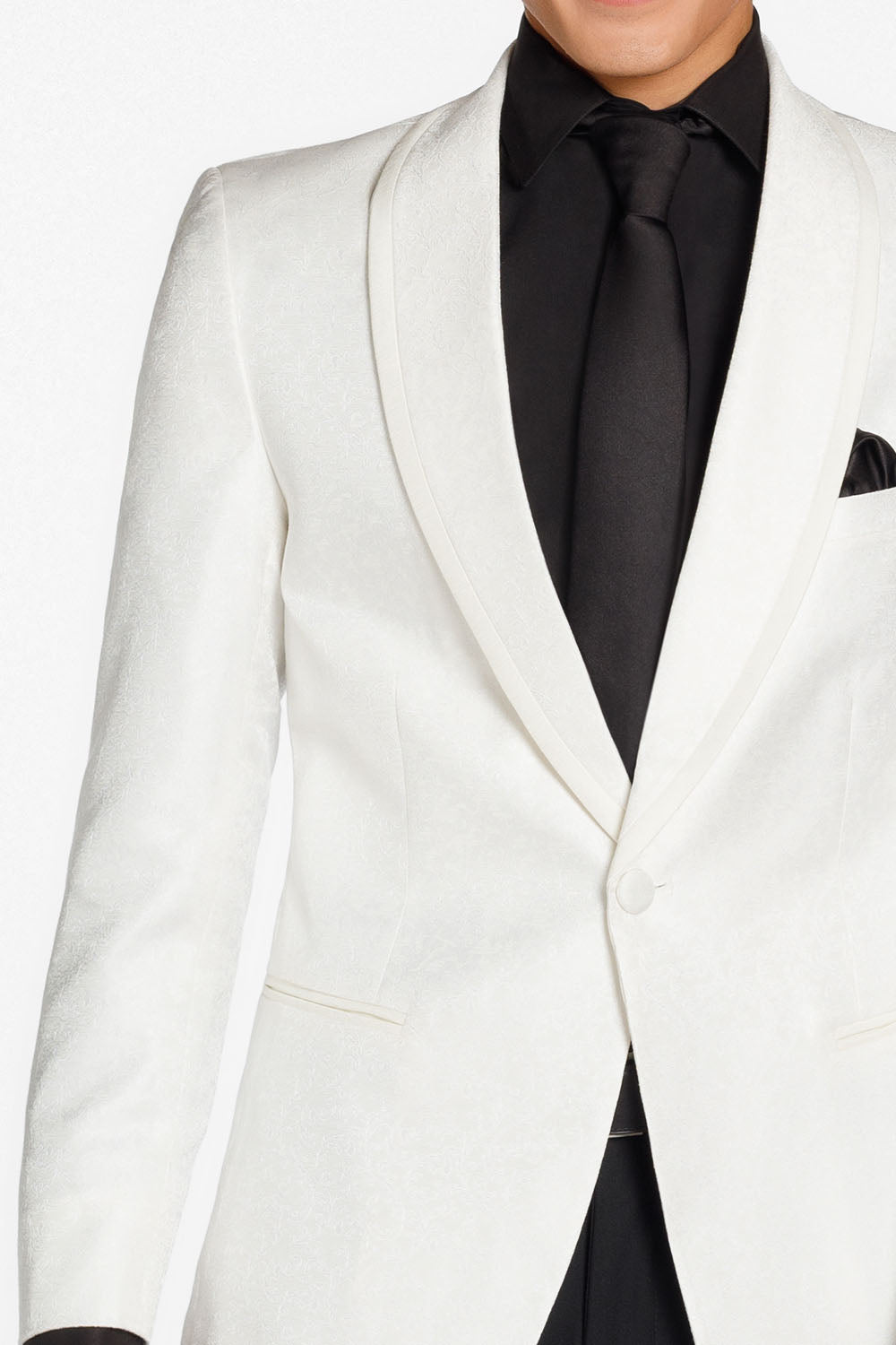 Ted Stanford "Night Vine" Diamond White Shawl Tuxedo Jacket (Separates)