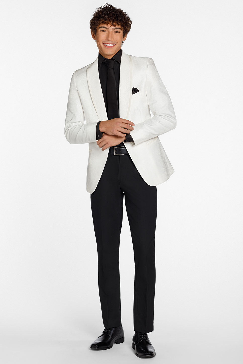 Ted Stanford "Night Vine" Diamond White Shawl Tuxedo Jacket (Separates)