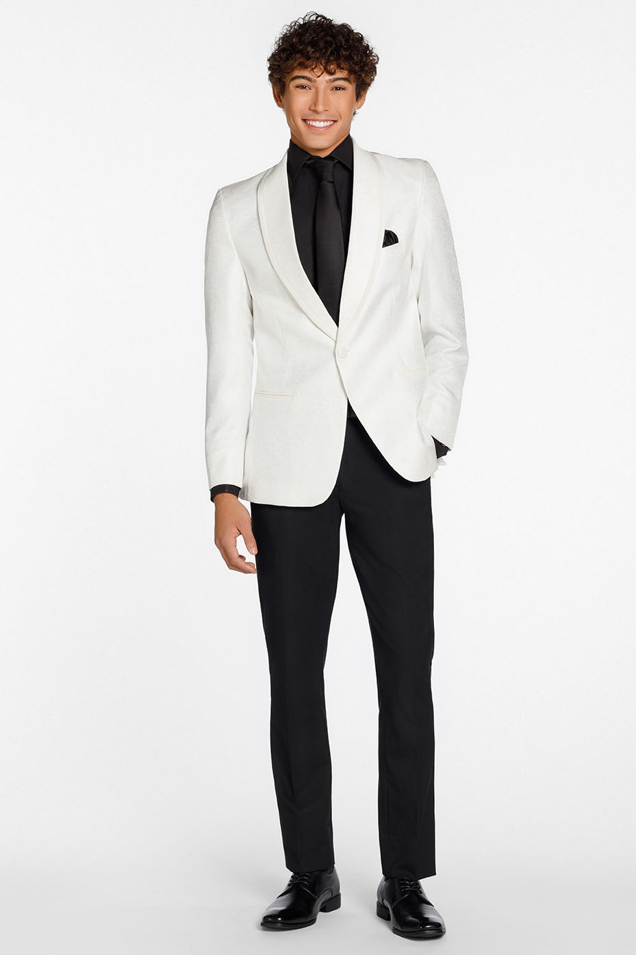 Ted Stanford "Night Vine" Diamond White Shawl Tuxedo Jacket (Separates)