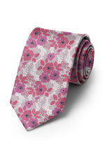Ted Stanford Pink & Black Blossom Floral Necktie