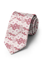 Ted Stanford Pink & Burgundy Blossom Floral Necktie