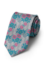Ted Stanford Pink & Turquoise Blossom Floral Necktie