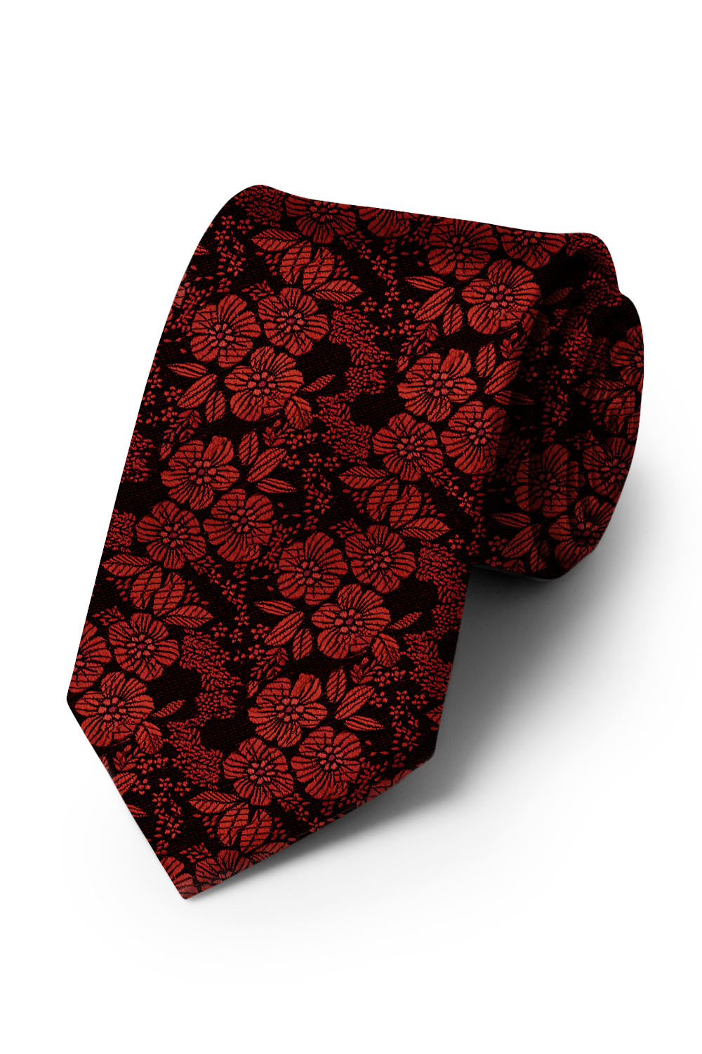 Ted Stanford Red Blossom Floral Necktie