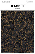BLACKTIE Black & Gold Savannah Fabric Swatch