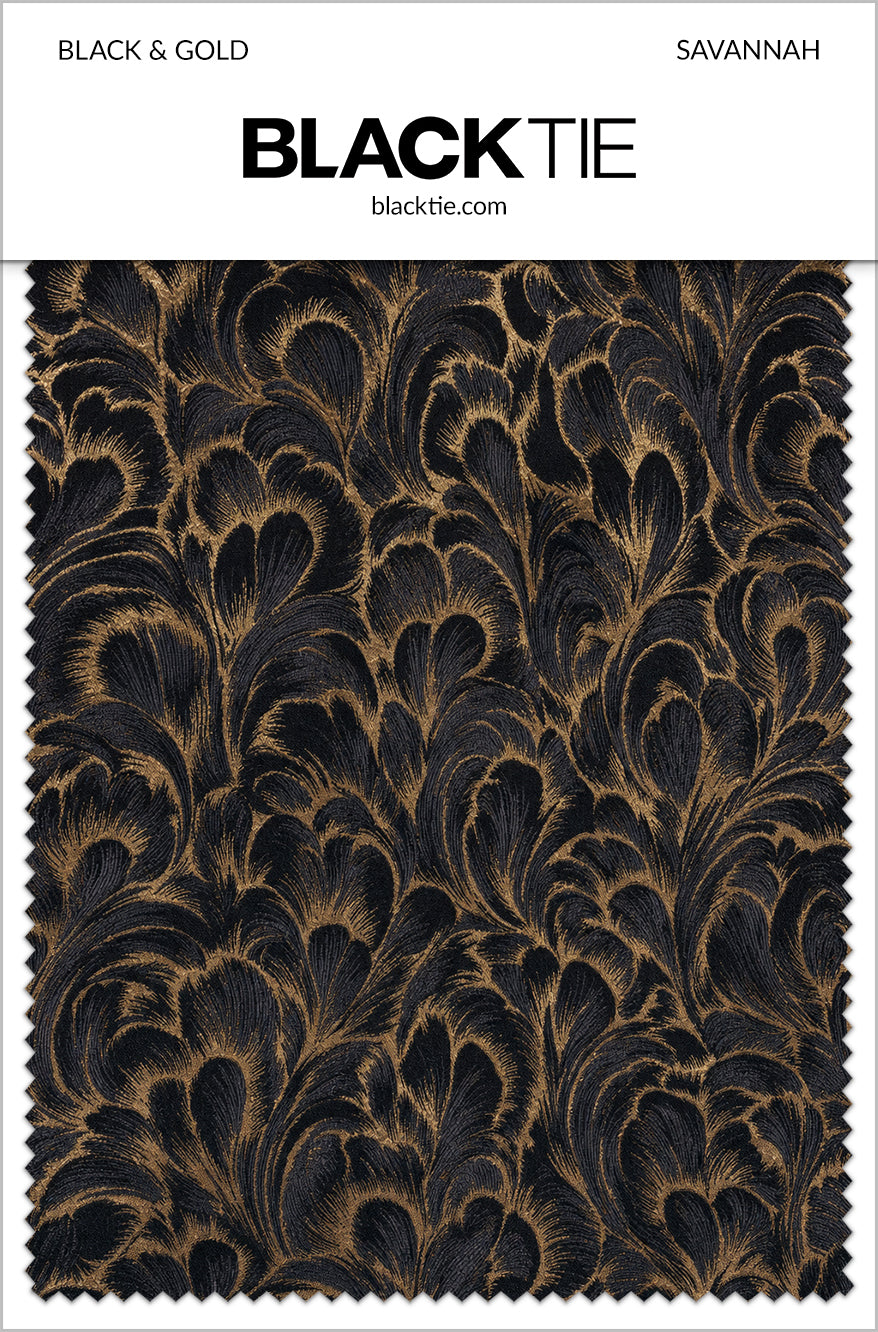 BLACKTIE Black & Gold Savannah Fabric Swatch
