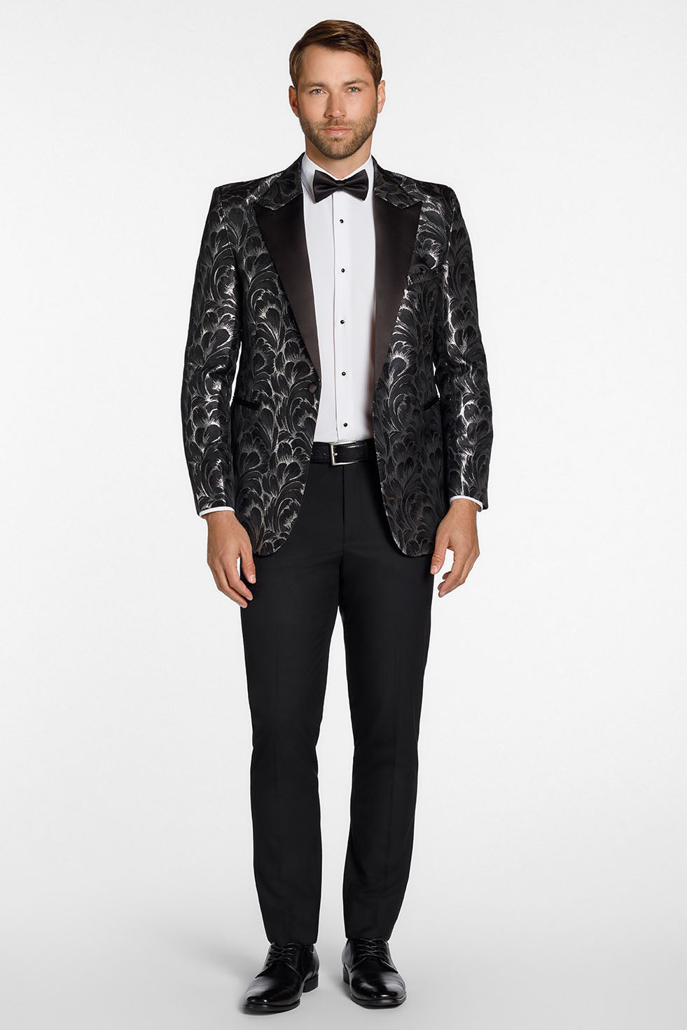 Ted Stanford "Savannah" Black & Silver Peak Tuxedo Jacket (Separates)