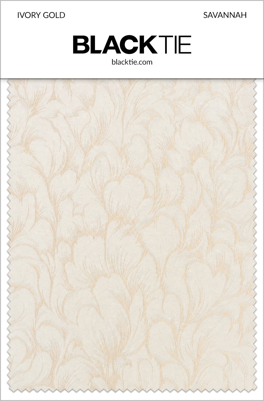 BLACKTIE Ivory & Gold Savannah Fabric Swatch
