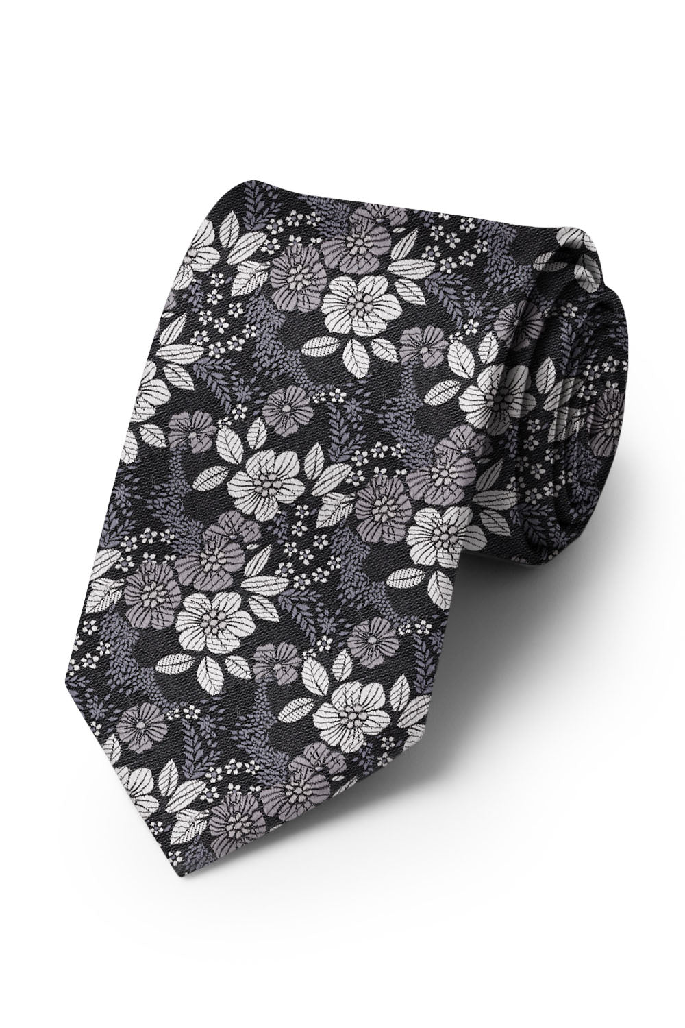 Ted Stanford Steel Blossom Floral Necktie