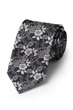 Ted Stanford Steel Blossom Floral Necktie