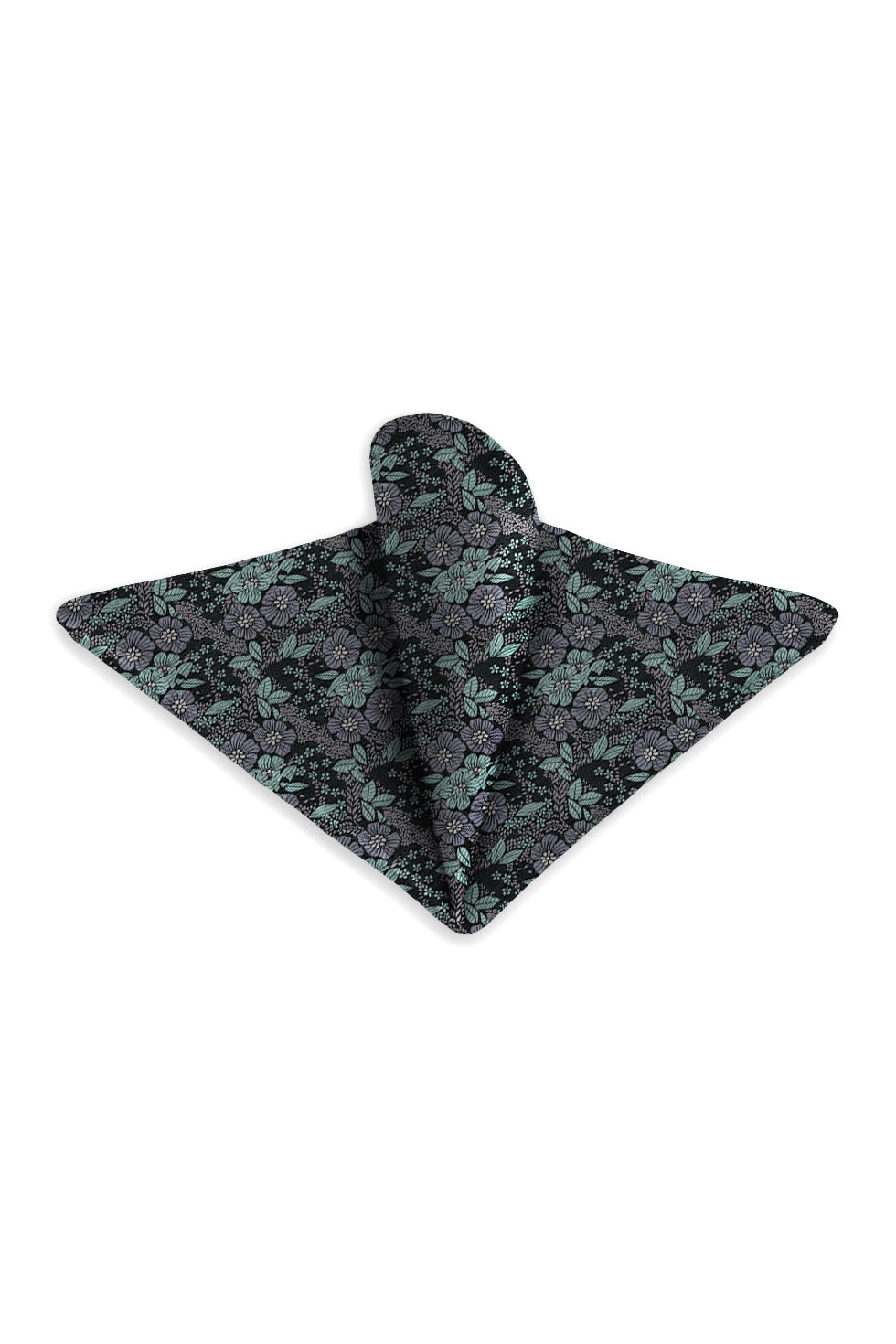 Ted Stanford Steel & Waterfall Blossom Floral Pocket Square