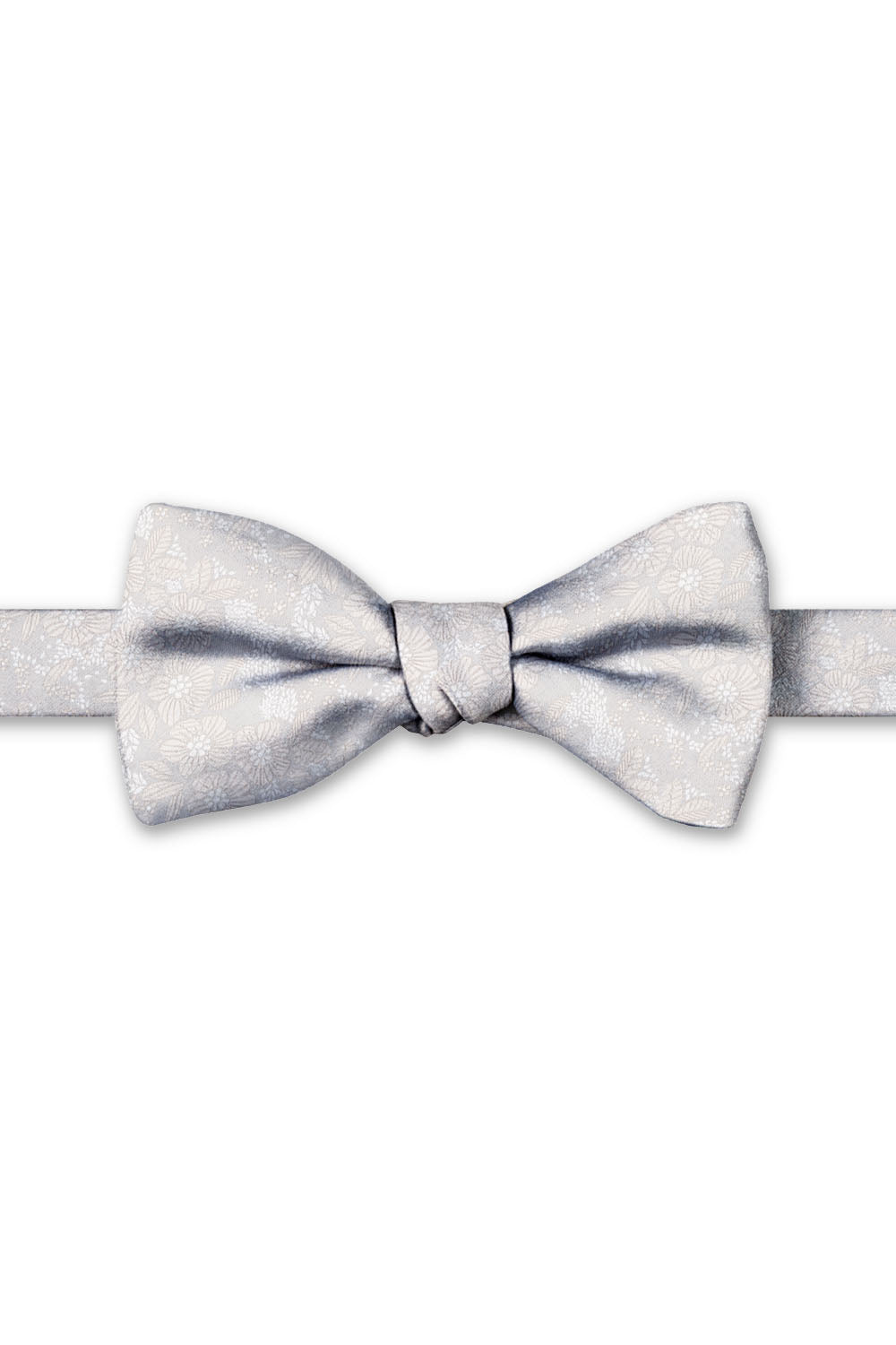 Tan Blossom Floral Hand Knot Banded Bow Tie - pre-tied bow tie, front view