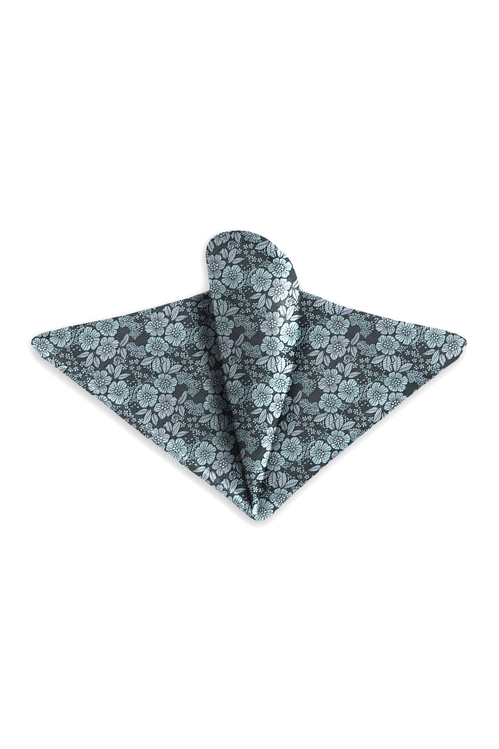Ted Stanford Teal Blue Blossom Floral Pocket Square