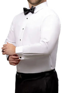 Stretch White Laydown Formal Shirt