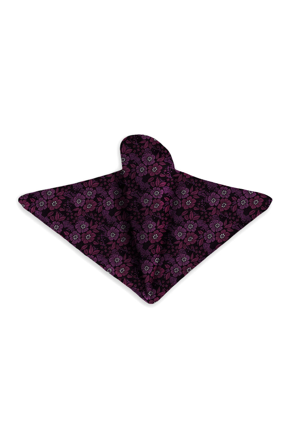 Ted Stanford Wildberry & Raspberry Blossom Floral Pocket Square
