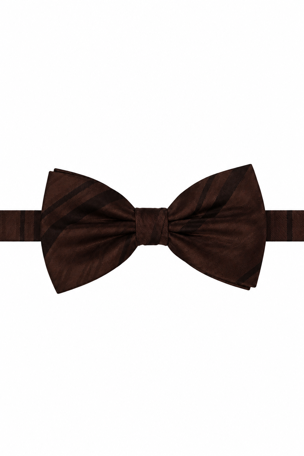 Cardi Pre-Tied Truffle Striped Satin Bow Tie
