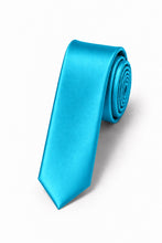 Cardi Turquoise Luxury Satin Skinny Necktie