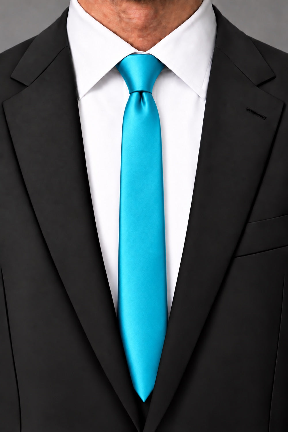Cardi Turquoise Luxury Satin Skinny Necktie
