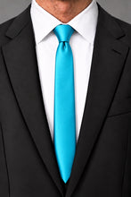 Cardi Turquoise Luxury Satin Skinny Necktie