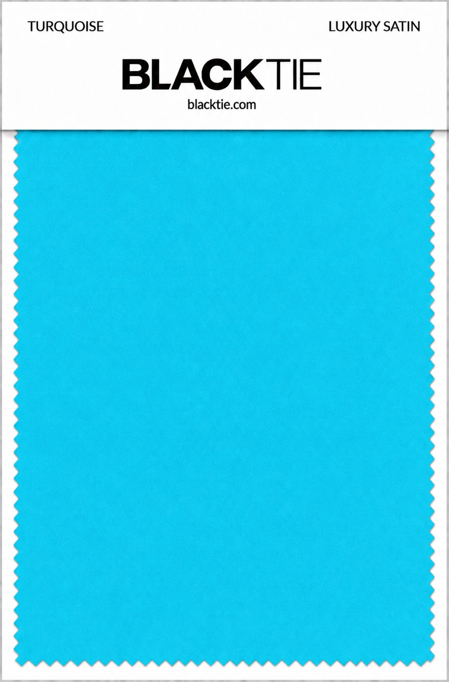 Turquoise Luxury Satin fabric swatch card