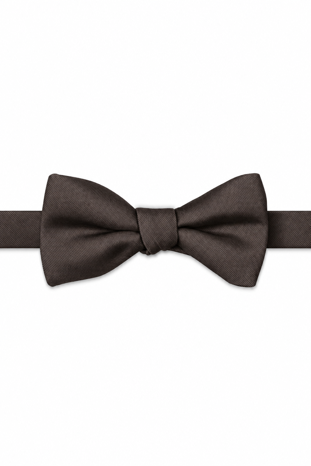 VW Charcoal Modern Solid Bow Tie - pre-tied bow tie, front view