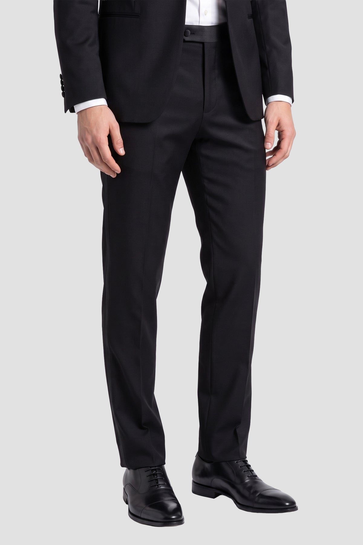 BLACKTIE "Washington" Black Stretch Blend Tuxedo Pants