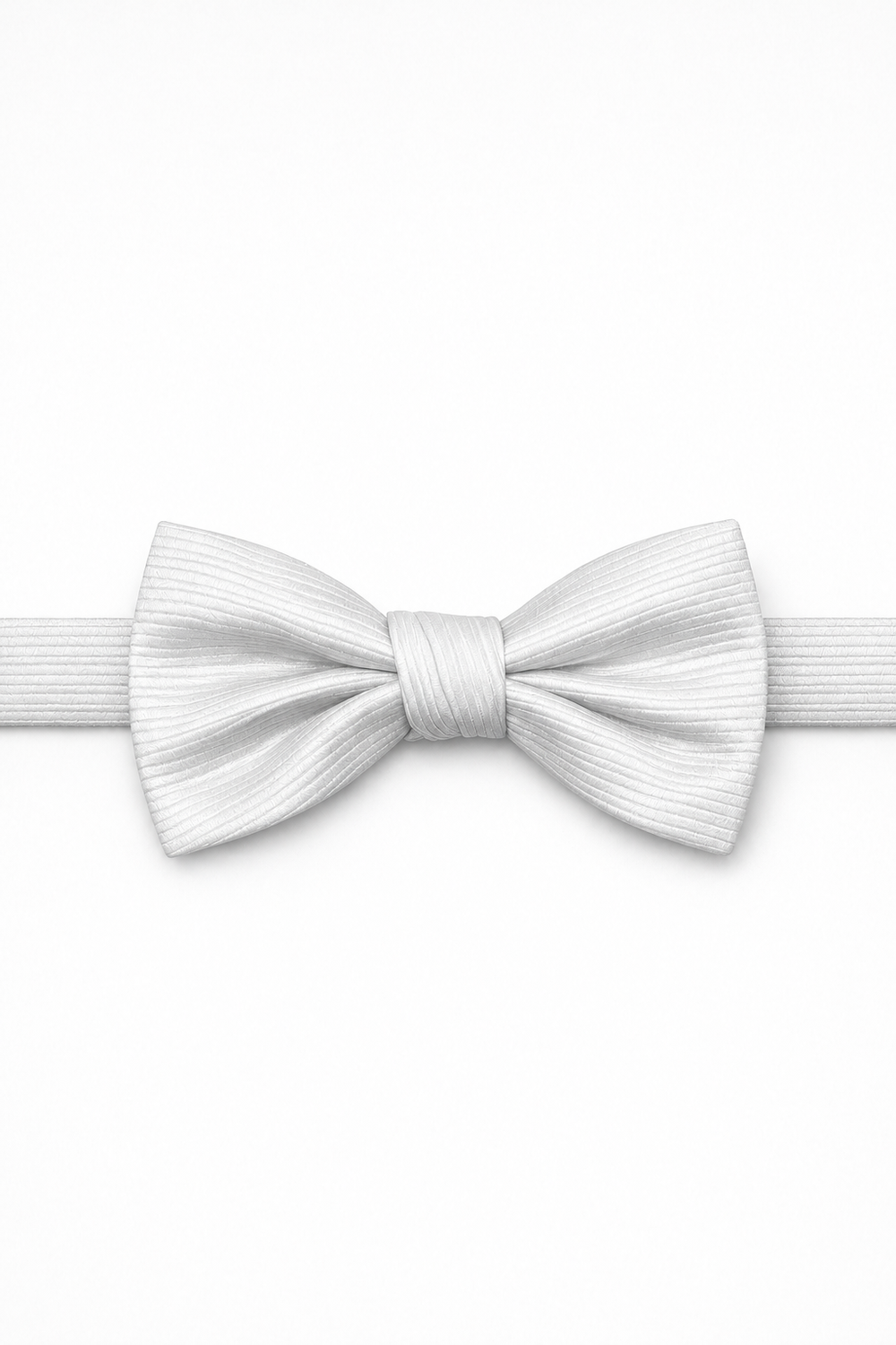 Cristoforo Cardi Pre-Tied White Faille Silk Bow Tie