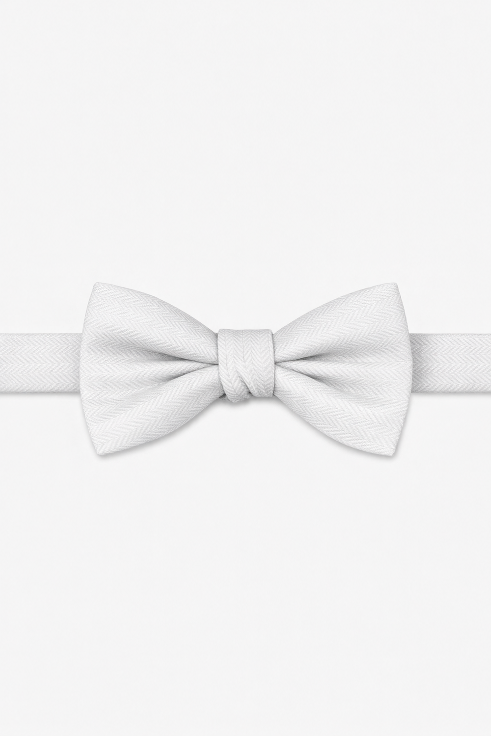 Cardi White Herringbone Bow Tie