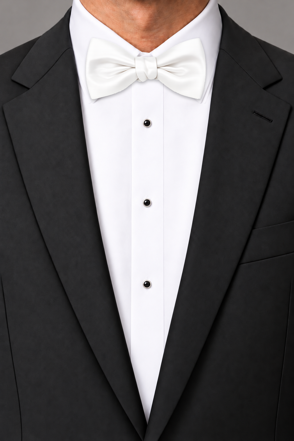 Cardi White Luxury Satin Bow Tie