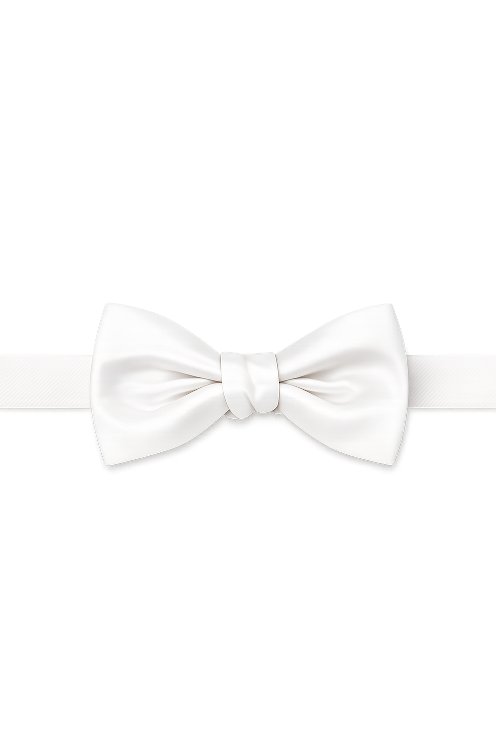 Cardi Pre-Tied White Luxury Satin Bow Tie