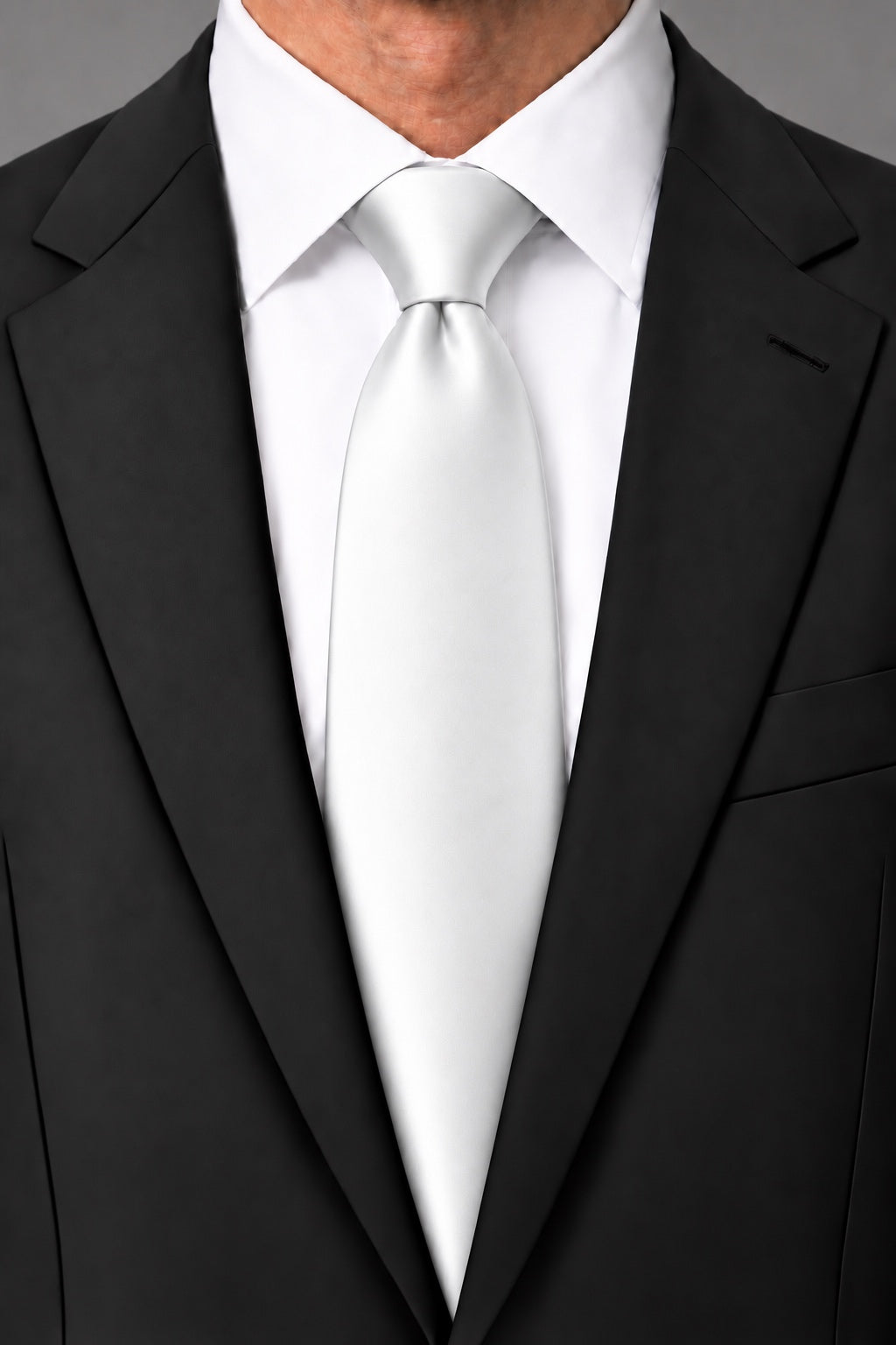 Cardi White Luxury Satin Necktie