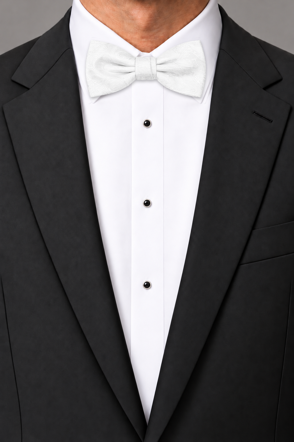 Cristoforo Cardi White Paisley Silk Bow Tie