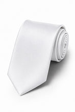 Allure Men White Solid Satin Silk Necktie