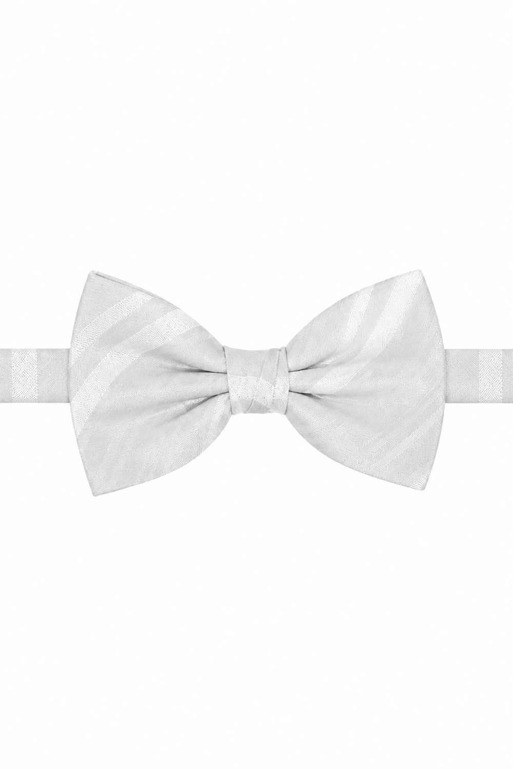 Cardi Pre-Tied White Striped Satin Bow Tie