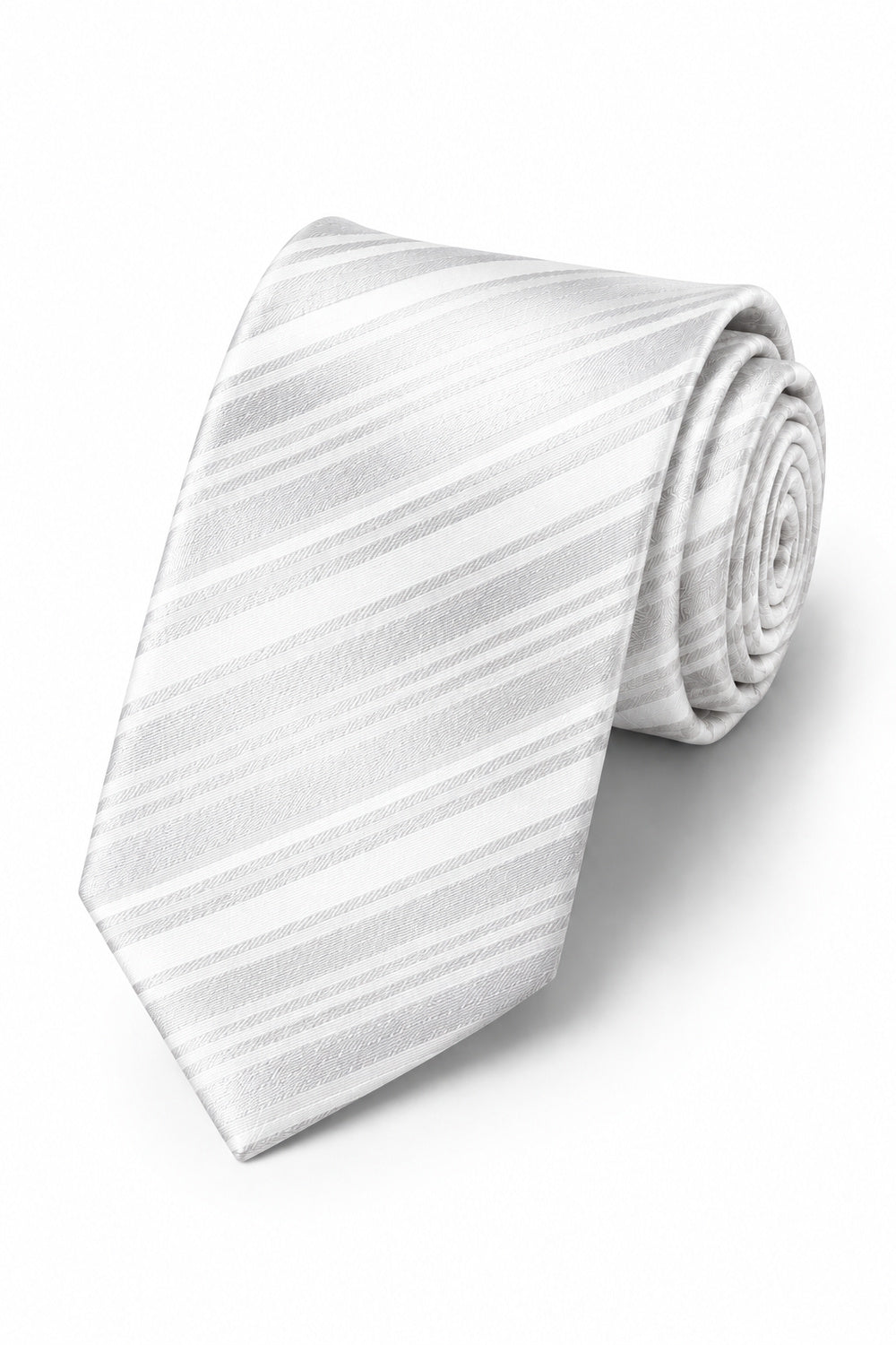 Cardi White Striped Satin Necktie