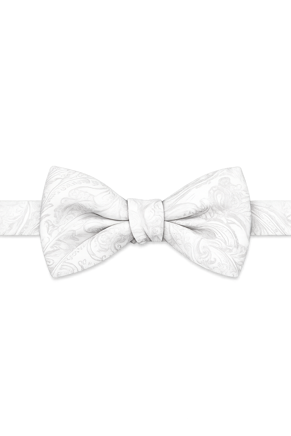 Cardi Pre-Tied White Tapestry Bow Tie