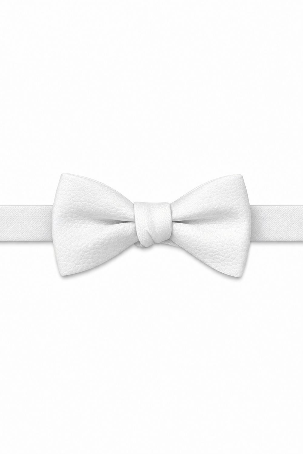 Cardi White Textured Leather Bow Tie