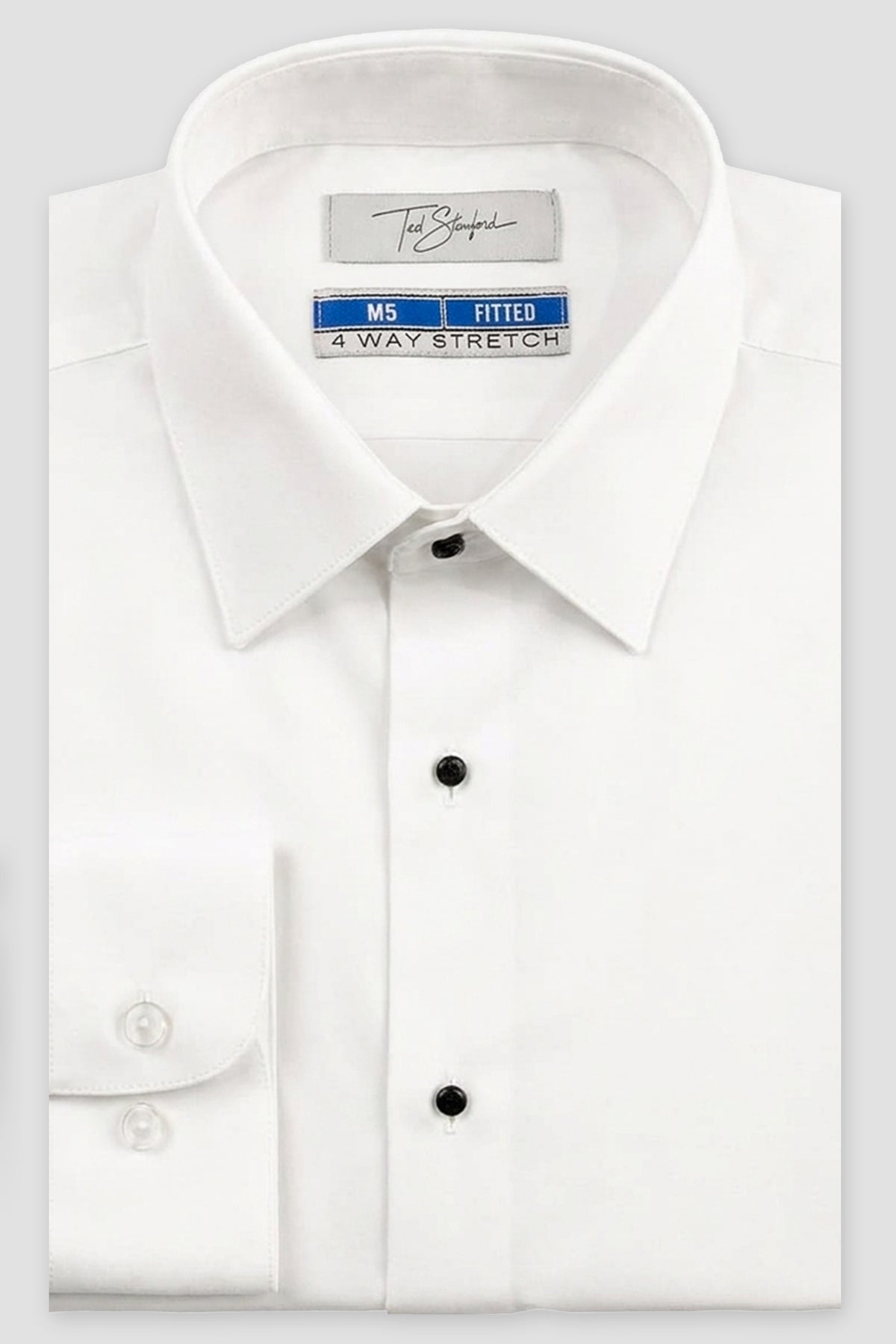 Ted Stanford "Stretch" White Laydown Formal Shirt