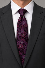 Ted Stanford Wildberry & Raspberry Blossom Floral Necktie