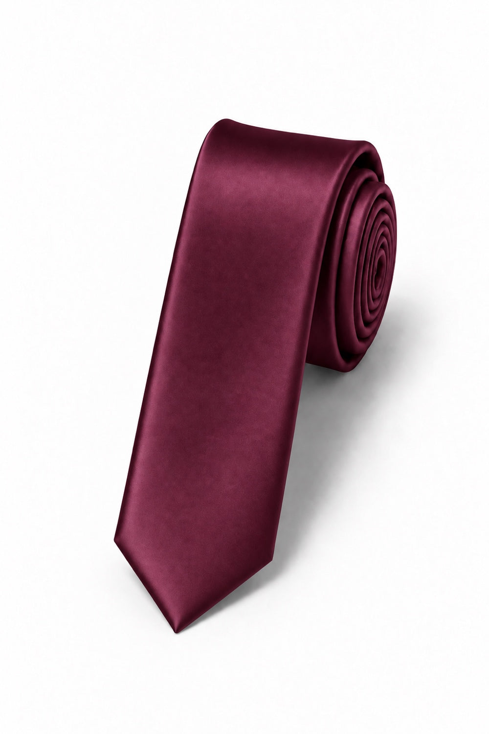 Cardi Wine Luxury Satin Skinny Necktie