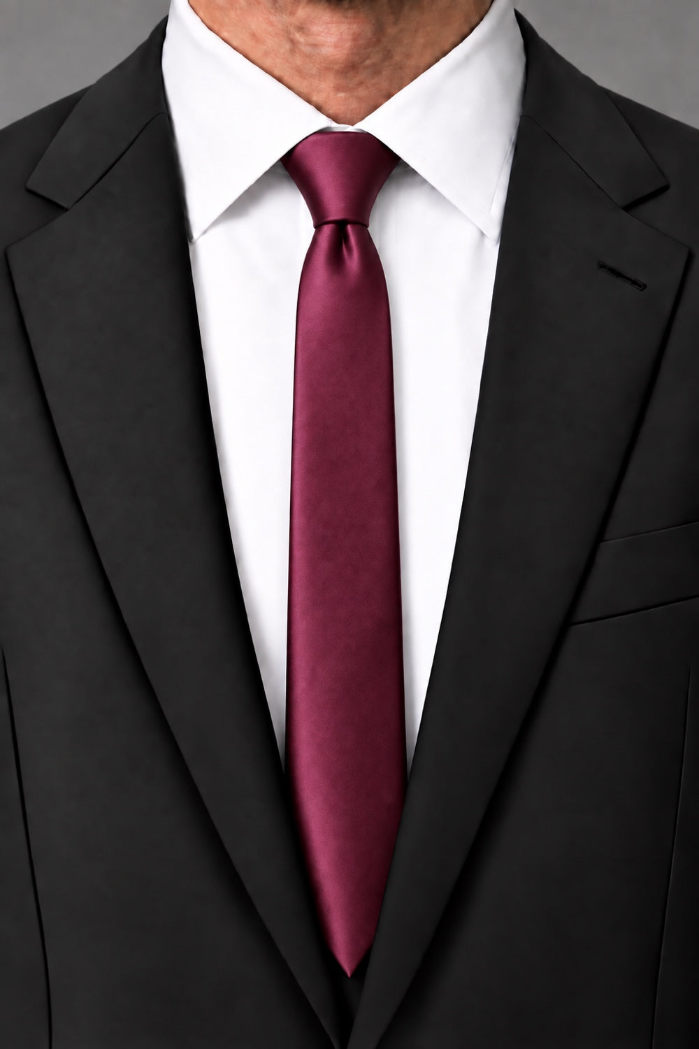 Cardi Wine Luxury Satin Skinny Necktie